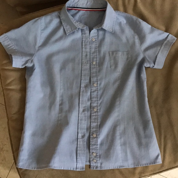 Light blue button up blouse - Picture 3 of 5